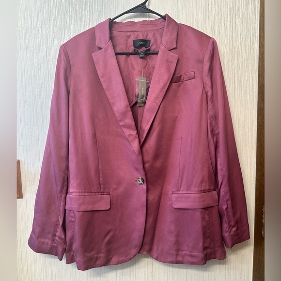 New With Tags J CREW Alfie Blazer Gramercy Twill Raspberry - Picture 1 of 6